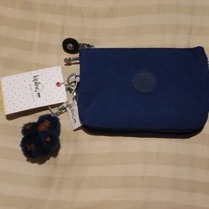 Kipling small wallet in ink blue with zippers